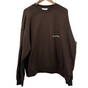 Museum of Peace & Quiet Embroidered Sweatshirt Brown XL‎ Crew Neck Pullover